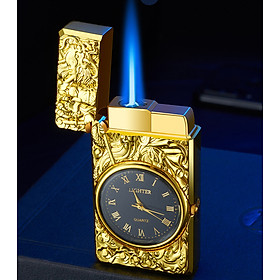 Mua Vỏ Hột Quẹt Bật Lửa Gas HF602 Hình Quan Công Kiêm Đồng Hồ La Mã Cực Đẹp - Nhiều Màu