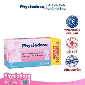 Physiodose- Nước muối sinh lý đơn liều (hộp 40 ống x 5ml) - Vệ sinh mắt mũi tai miệng cho bé