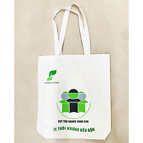 Túi tote vải canvas in logo Quỹ Trò nghèo Vùng cao