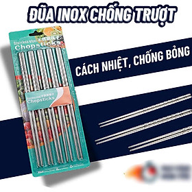 Mua Set 2 vĩ  đũa inox đầu xoắn chống trượt  chống trơn khi gắp  không bị đen  mốc  chịu lực tốt  khó cong  vênh dễ cầm nắm   an toàn và  tiện lợi