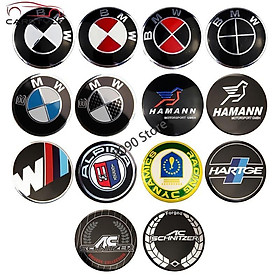 Bộ 4 nút hình logo tròn 56mm cho trang trí mâm bánh xe BMW M Power Alpina AC Hamann Hartge