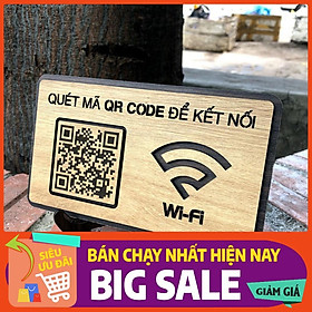 Bảng chia sẻ kết nối wifi bằng QRCODE gia công cắt khắc gỗ + chân đế