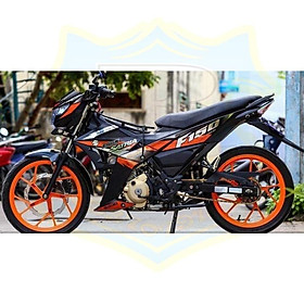 Hình ảnh Tem rời xe satria fi đỏ đen chất liệu CROM