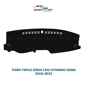 Thảm Taplo dành cho xe Hyundai Kona 2018-2022 chất liệu Nhung, da Cacbon, da vân gỗ