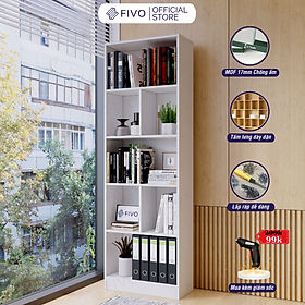 Mua Kệ Sách Đứng Để Sàn Màu Trắng FIVO FB73  Gỗ MDF Chống Ẩm Cao Cấp Dày Dặn  Có Kèm Tấm Lưng Chắc Chắn  Dễ Dàng Lắp Ráp Và Vệ Sinh