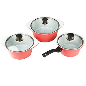 Bộ 3 nồi quánh đúc Ceramic chống dính 5 lớp, đáy từ Greencook GCS02-18IH size 18cm / GCS02-20IH size 20cm / GCS02-24IH size 24cm