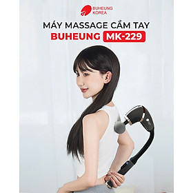 Máy massage cầm tay Buheung MK-229, thiết kế công thái học, 4 đầu massage, BH chính hãng 12 tháng