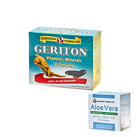 Combo Thực phẩm bảo vệ sức khỏe- GERITON +  1 hộp đẹp da, ALOE VERA