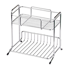 Kệ để gia vị, đồ dùng nhà bếp 2 tầng bằng inox nội địa Nhật Bản