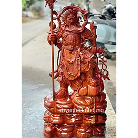 Mua Tượng quan công trấn ải bằng gỗ hương đá kt cao 100×50×30cm