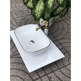 Mua LAVABO SỨ TRẮNG VIỀN MÀU