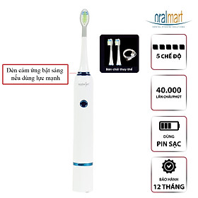 Bàn chải điện sóng âm cảm biến lực chải thông minh Waterjet Smart Sonic Toothbrush (kèm 2 đầu chải)