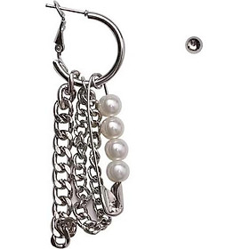 Bông tai kim băng kết hợp khối cầu trắng phá cách