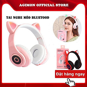 Mua Tai Nghe Bluetooth Hình Tai Mèo Hàn Quốc Siêu Đáng Yêu