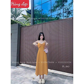 Váy đầm nữ hai dây xoắn ngực kiểu dáng sexy với 2 tông màu cực xinh