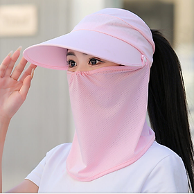 Mũ lưỡi trai rộng vành kèm khẩu trang chống nắng 360 độ cao cấp, nón khẩu trang nữ phong cách Hàn