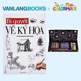 Sách Bí Quyết Vẽ Ký Họa + Bộ Màu Vẽ Đa Năng Hộp Giấy M28 - Vanlangbooks x Colormate