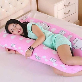 Mua Gối ôm  gác chân  gối tựa lưng chữ u cho bà bầu vải 100% cotton Hàn Quốc  vỏ áo gối có khóa kéo tiện lợi