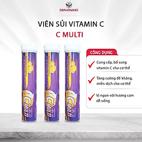 Viên Sủi Bổ Sung Vitamin C MultiC Dan Khang - Tuýp 20 viên