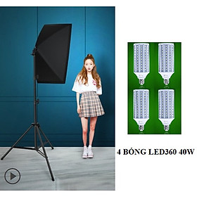 Mua Đèn Softbox 50x70CM 4 Bóng Led360 40W  Đèn Led Chụp Ảnh Quần Áo  Livestreams Hàng Chính Hãng