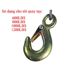 Ốc siết cáp mạ kẽm phi 6 ABG và móc khóa cáp tời quay tay 600LBS-2000LBS, cóc cáp, ốc xiết cáp, ốc siết và móc tời thay thế - Hàng chính hãng