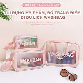 Bộ 3 Túi Đựng Mỹ Phẩm, Đồ Trang Điểm Chống Thấm Nước Bụi Bẩn Đi Du Lịch Washbag Trong Suốt Nhiều Kích Cỡ