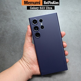 Ốp lưng chống sốc siêu mỏng 0.3mm cho Samsung Galaxy S23 Ultra hiệu Memumi có màng bảo vệ Camera mặt lưng nhám mềm mịn - hàng nhập khẩu - Xanh