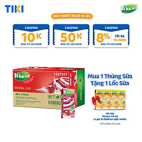 Thùng 48 Hộp Sữa Chua Lên Men Tự Nhiên Yomost Trái Lựu (170ml/Hộp)