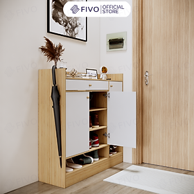 Mua Tủ Giày Dép Thông Minh FIVO FS52 Có Hộc  Chất Liệu Gỗ MDF Chống Ẩm  Nhiều Ngăn Chứa Giày Dép  Chân Tủ Chắc Chắn - Ngang 100cm