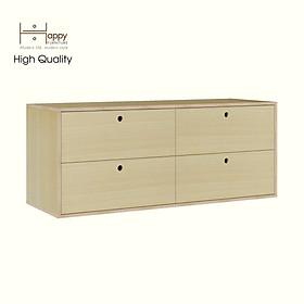 Mua HAPPY FURNITURE   Gỗ tự nhiên   Tủ lưu trữ 4 ngăn kéo gỗ Plywood - SANARI   THK_200   140cm x 45cm x 56cm DxRxC