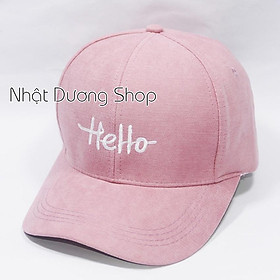 Mũ lưỡi trai ️ Nón kết thêu hình chữ Hello chất kaki cao cấp form unisex nam nữ