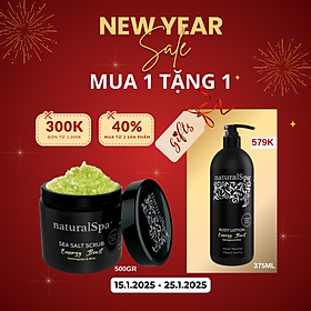 Muối tẩy tế bào chết giàu khoáng chất chống oxy hóa, khôi phục làn da tươi sáng tự nhiên - naturalSpa Energy Boost Sea Salt Scrub 500gr