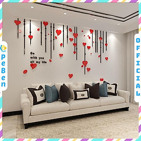 Tranh dán tường mica 3d decor khổ lớn mãi mãi bên nhau trang trí phòng khách, phòng ngủ