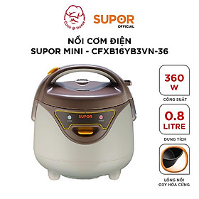 (Hàng chính hãng) Nồi cơm điện Mini Supor CFXB-16YB3VN-36 0.8l (Trắng nâu)