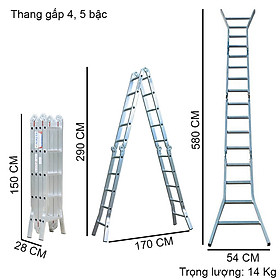 Mua Thang nhôm gấp 4 khúc NIK54A & NIK54