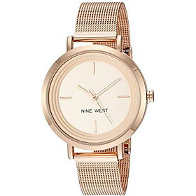 Nine West Women's NW/2146CHGP Gold-Tone Mesh Bracelet Watch