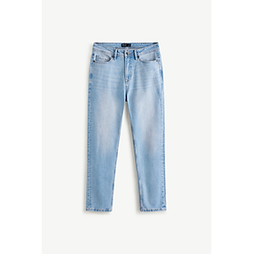 Quần Jean Nam ROUTINE Ống Ôm Xanh Trơn Cotton Spandex Form Slim - 10S24DPA004R1 | ROUTINE CÀ MAU