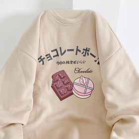 Áo Sweater From Rộng CH0C0LATE ulzzang unisex, in chử NHẬT phong cách năng động