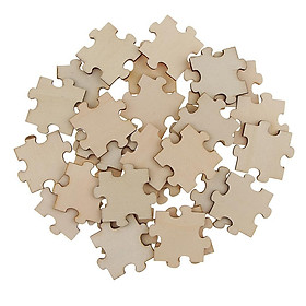 6-8pack 50 Pieces Blank Wooden Puzzle Embellishments Wood Slices DIY Arts Crafts