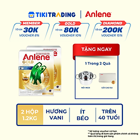 Combo 2 TPBS Anlene Gold hương vani 1.2kg Tặng nồi hấp hoặc gối