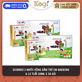 Combo 2 hộp 30 gói Nước Hồng Sâm Daedong Hàn Quốc Cho Trẻ Em 6 - 13 Tuổi Tăng Cường Sức Đề Kháng, Hỗ trợ phát triển trí não 