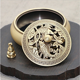 Mua Chén xông trầm nắp cá chép hoa sen