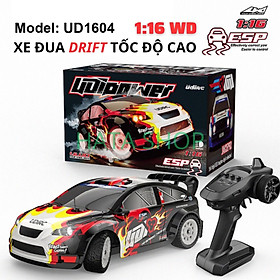 Xe Đua Drift UD1604 Tốc Độ Cao Điều Khiển Từ Xa UDIPOWER Tỉ Lệ 1:16 4WD 2.4G Động Cơ Chổi Than, mô hình xe đua drift điều khiển từ xa
