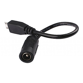 Adapter Cable DC Hollow Socket to Micro USB Plug, 5.5 X 2.1 Mm, 12.5 Cm,