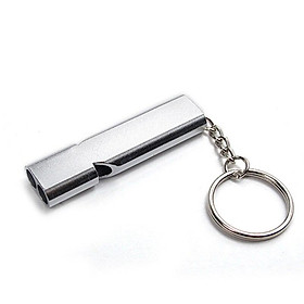 Outdoor Whistle EDC Survival Whistle High Decibel Double Pipe Whistle Stainless Steel Alloy Keychain For Camping Hiking Outdoor