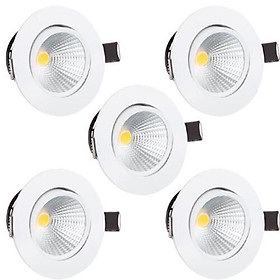 Mua Combo 5 đèn led âm trần xoay góc chiếu công suất 5W chuyên dùng rọi tranh  trang trí shop sáng trắng  vàng  trung tính