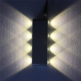 8W Rectangle Aluminum LED Up Down Illuminating Wall Sconce Lamp Warm White