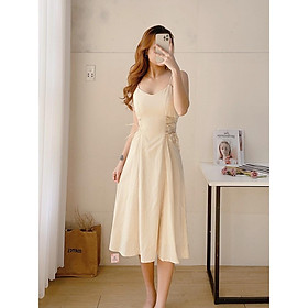 COZY DRESS - ĐẦM THIẾT KẾ HAI DÂY RÚT EO HÔNG - MÈO INDA HOUSE