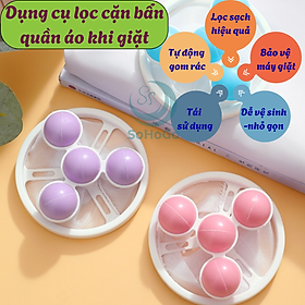 Bộ 2 Túi lọc rác máy giặt hình phễu kèm quả bóng -Lưới lọc rác – lông – sợi vải máy giặt -Dụng cụ lọc cặn bẩn quần áo khi giặt