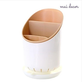 Ống đựng đũa muỗng nhựa PP thoát nước phong cách decor Bắc Âu